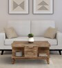 Warsaw Z Solid Wood Coffee Table In Natural Finish With Shelf