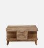 Warsaw Z Solid Wood Coffee Table In Natural Finish With Shelf