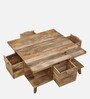 Warsaw Z Solid Wood Coffee Table In Natural Finish With Shelf