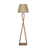 Monica Wooden Floor Lamp with Jute Shade & Brown Base 