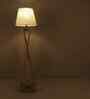 Monica Wooden Floor Lamp with Jute Shade & Brown Base