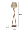 Monica Wooden Floor Lamp with Jute Shade & Brown Base 