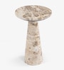 Monk Marble Side Table In Natural Finish