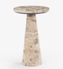 Monk Marble Side Table In Natural Finish