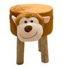Monkey Fabric Kids Stool in Brown Colour