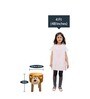 Monkey Fabric Kids Stool in Brown Colour