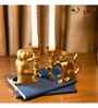 Gold Monkey Mischief Metal Candle Holder Set of 2