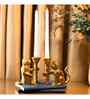 Gold Monkey Mischief Metal Candle Holder Set of 2
