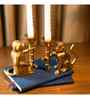 Gold Monkey Mischief Metal Candle Holder Set of 2