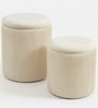 Mono Duo Ottomans In Velvet Fabric (Set of 2)