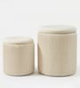 Mono Duo Ottomans In Velvet Fabric (Set of 2)