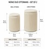 Mono Duo Ottomans In Velvet Fabric (Set of 2)
