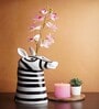 Monochromatic Zebra Black Resin Table Vase