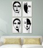 Portrait Set of 4 Canvas Wall Painting Gold Frame
