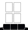 Wall Art Canvas Paintings Set of 4 Black Frame