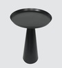 Monolith Cone Metal End Table In Black Colour
