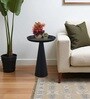 Monolith Cone Metal End Table In Black Colour