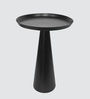 Monolith Cone Metal End Table In Black Colour