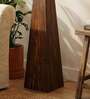 Monolith Wooden Floor Lamp with Brown Base and Jute Fabric Lampshade