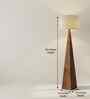 Monolith Wooden Floor Lamp with Brown Base and Jute Fabric Lampshade