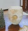 Monolithic Maze White & Gold Metal & Glass Table Vase