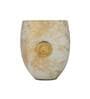 Monolithic Maze White & Gold Metal & Glass Table Vase