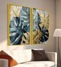 Monstera Leaves Acrylic Framed Art Panel (Set Of 2)