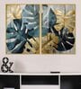Monstera Leaves Acrylic Framed Art Panel (Set Of 2)