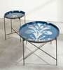 Montane Iron Nested Side Table In Blue Colour