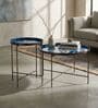 Montane Iron Nested Side Table In Blue Colour