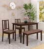 Monterey 4 Seater Dining Set with Bench in Dark Cappuccino Finish