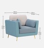 Montez Velvet 1 Seater Sofa in Arctic Blue Colour