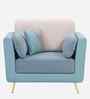 Montez Velvet 1 Seater Sofa in Arctic Blue Colour