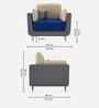 Montez Velvet 1 Seater Sofa in Blue & Beige Colour
