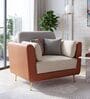 Montez Velvet 1 Seater Sofa in Brown & Beige Colour Montez Velvet 1 Seater Sofa in Brown & Beige Colour