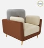 Montez Velvet 1 Seater Sofa in Brown & Beige Colour