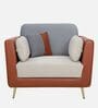 Montez Velvet 1 Seater Sofa in Brown & Beige Colour Montez Velvet 1 Seater Sofa in Brown & Beige Colour