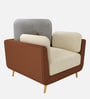 Montez Velvet 1 Seater Sofa in Brown & Beige Colour
