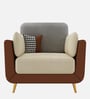 Montez Velvet 1 Seater Sofa in Brown & Beige Colour