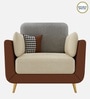 Montez Velvet 1 Seater Sofa in Brown & Beige Colour