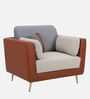 Montez Velvet 1 Seater Sofa in Brown & Beige Colour Montez Velvet 1 Seater Sofa in Brown & Beige Colour