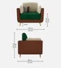Montez Velvet 1 Seater Sofa in Green & Beige Colour