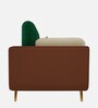 Montez Velvet 1 Seater Sofa in Green & Beige Colour