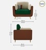 Montez Velvet 1 Seater Sofa in Green & Beige Colour