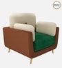 Montez Velvet 1 Seater Sofa in Green & Beige Colour