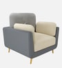 Montez Velvet 1 Seater Sofa in Grey & Beige Colour