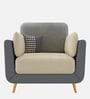 Montez Velvet 1 Seater Sofa in Grey & Beige Colour