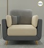 Montez Velvet 1 Seater Sofa in Grey & Beige Colour