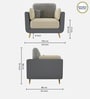 Montez Velvet 1 Seater Sofa in Grey & Beige Colour