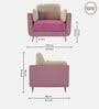 Montez Velvet 1 Seater Sofa in Pink & Beige Colour